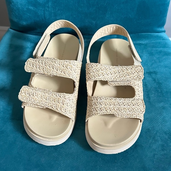 AE Raffia Slingback Velcro Sandals - Size 8 - Picture 5 of 7